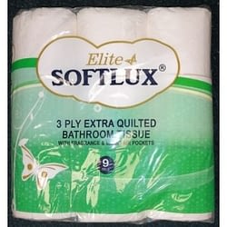 Elite Softlux White Toilet Paper 9 Roll Pack